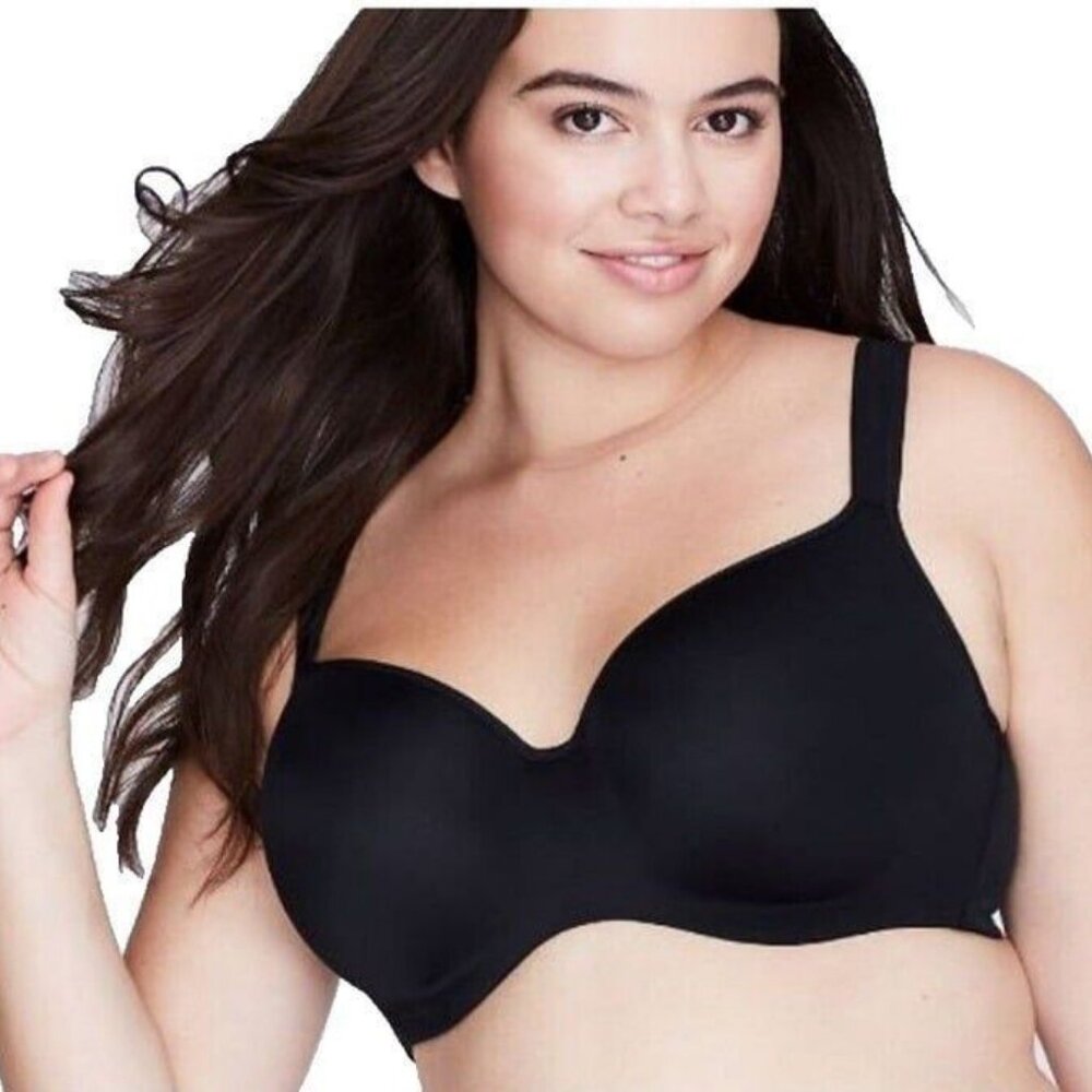 Cacique Bra Smooth Balconette Underwire Plus Size 40DDD Black Lane Bryant